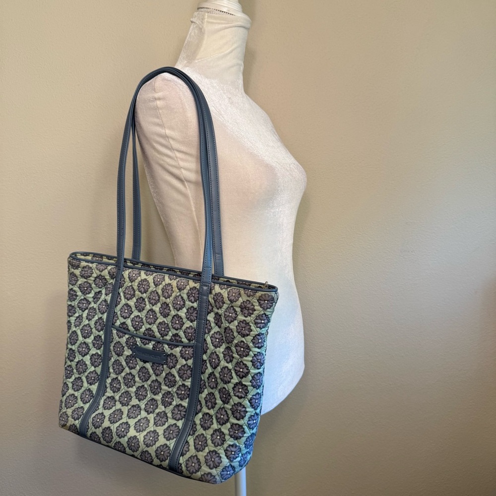 Vera Bradley Blue And Green Floral Tote - Picture 5 of 16